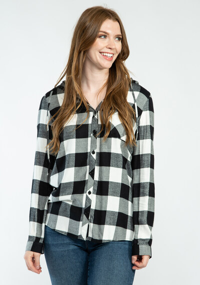 carder hooded button up shirt Image 1