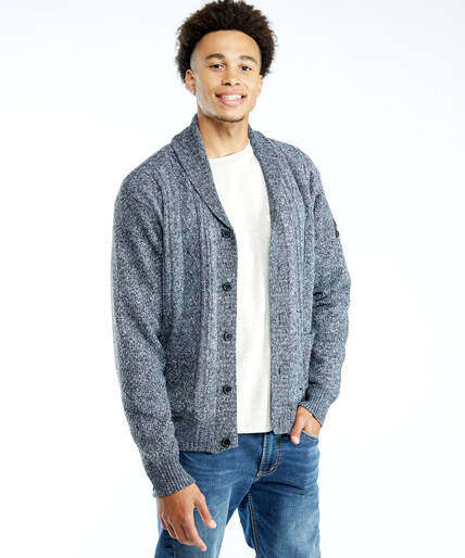 lined cable cardigan  Image 5