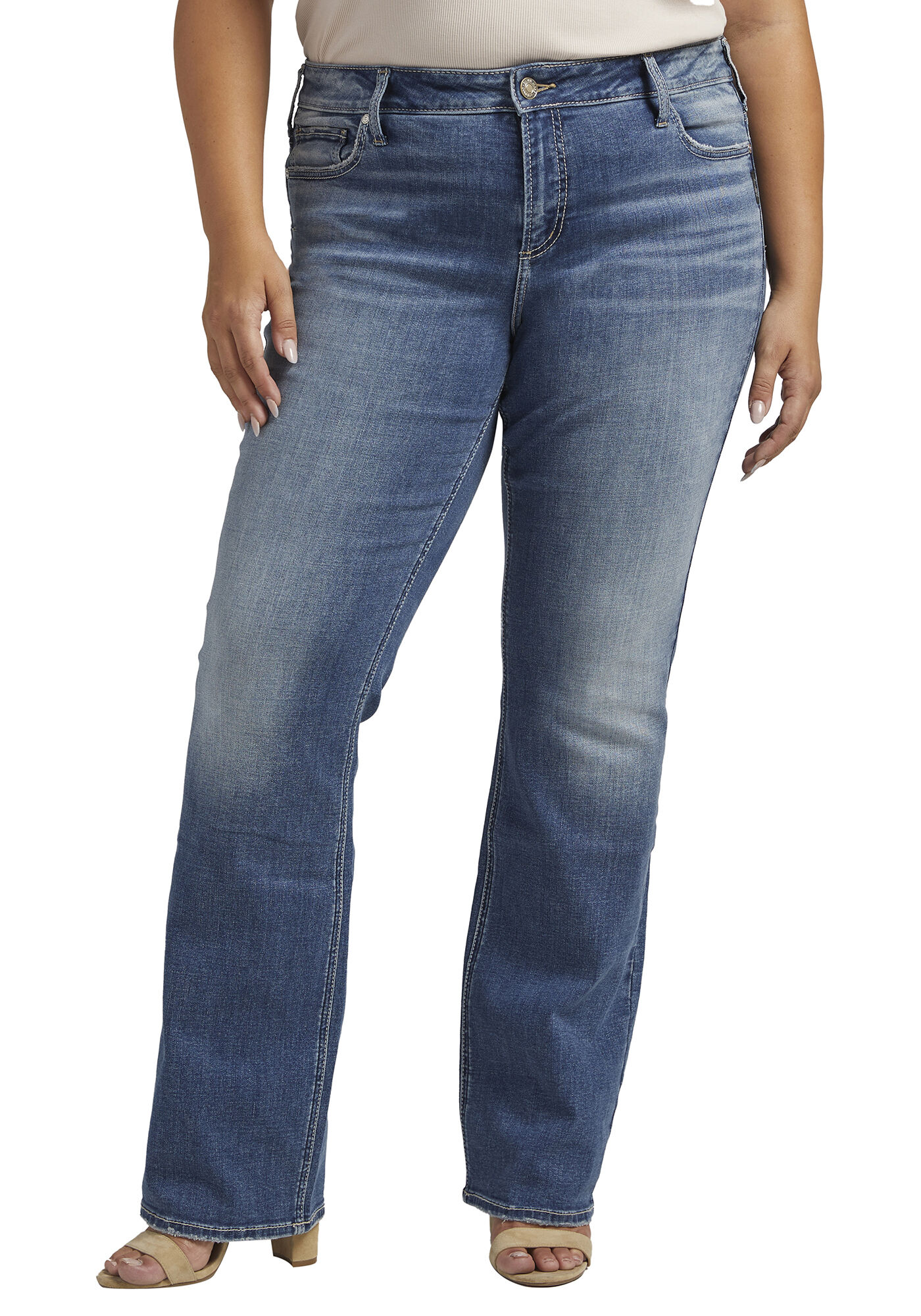 Relaxed fit bootcut jeans womens top
