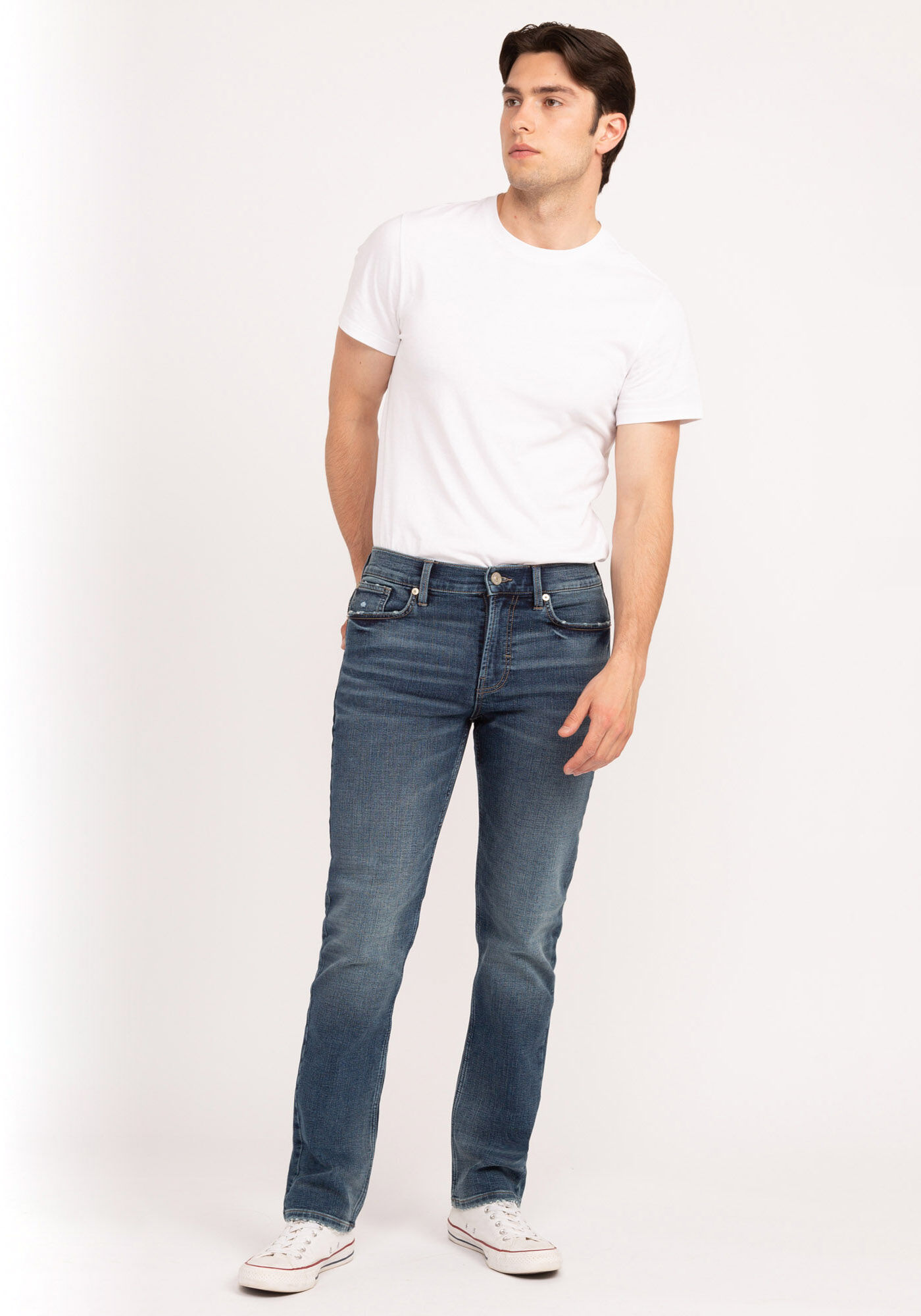 knit slim straight tech jean Image 1