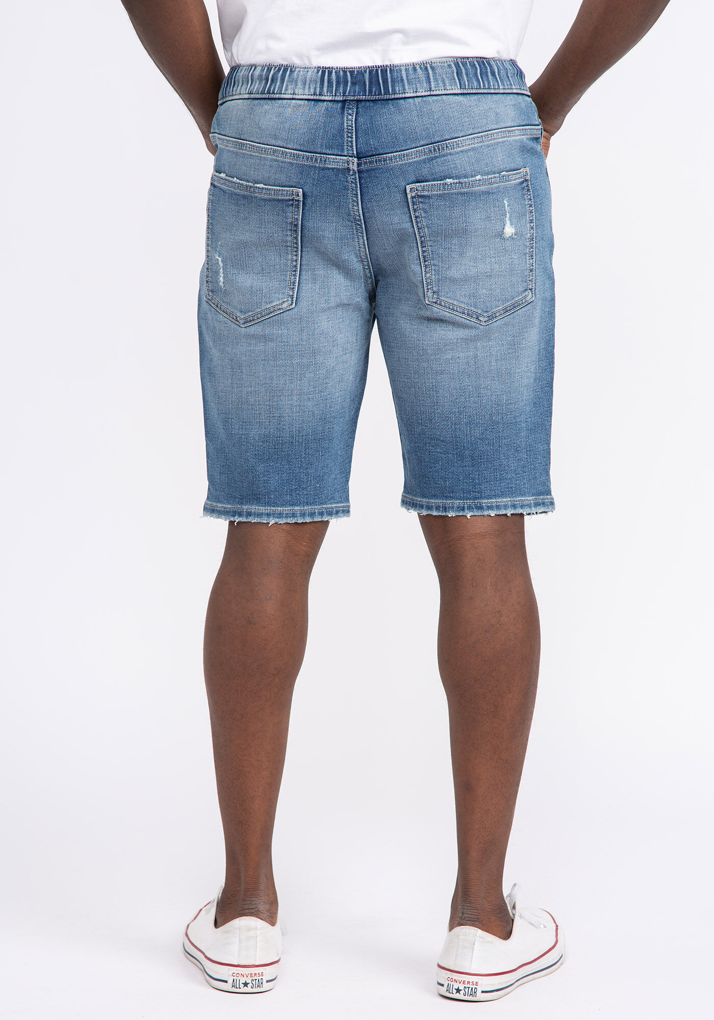 knit denim jogger short Image 2
