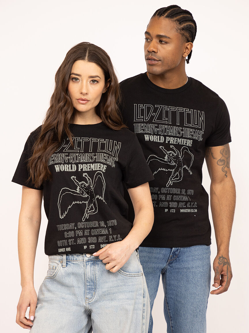 unisex led zepplin graphic tee