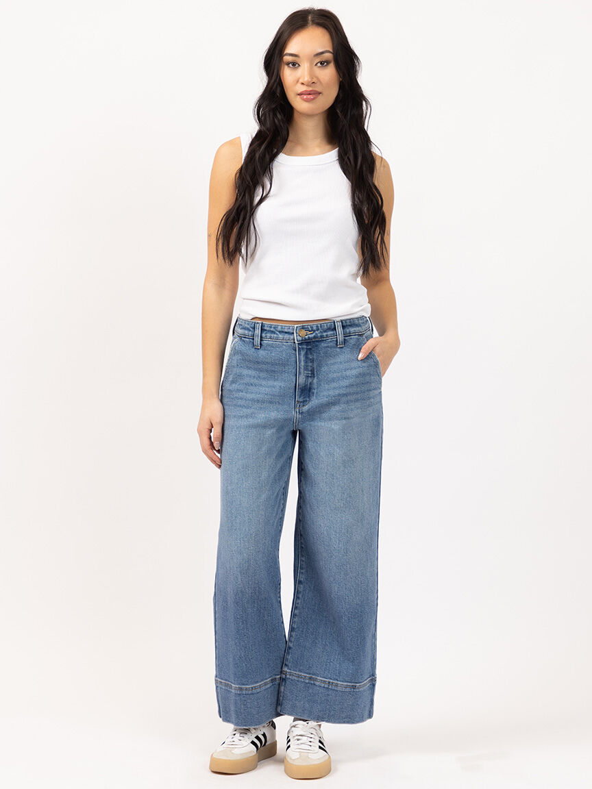 cropped wide leg jean