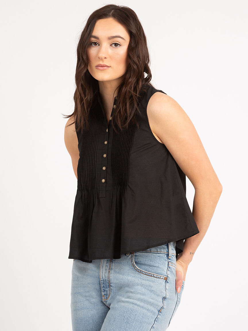 shaina sleeveless pintuck blouse Image 1