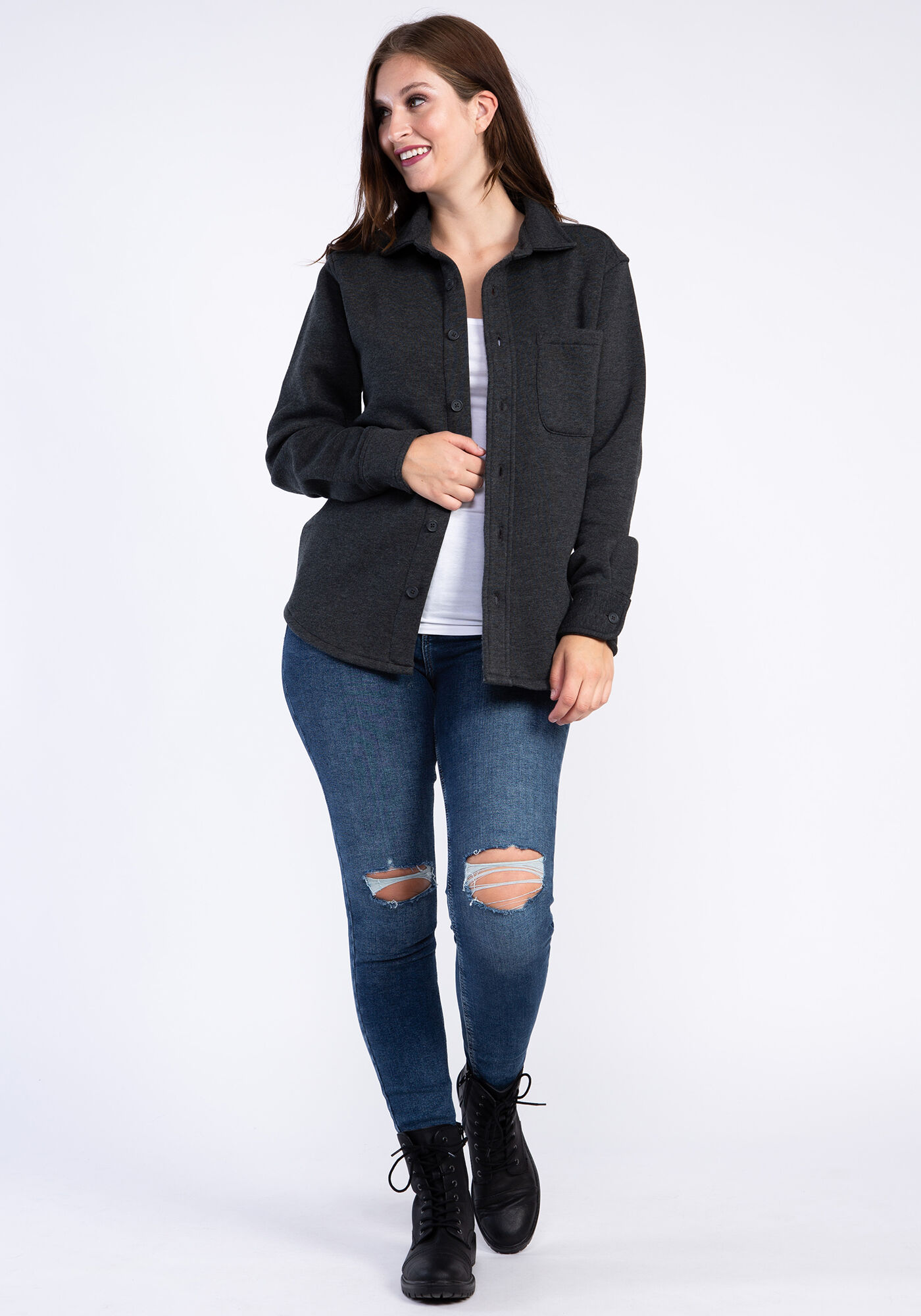 kaden fleece shacket Image 3