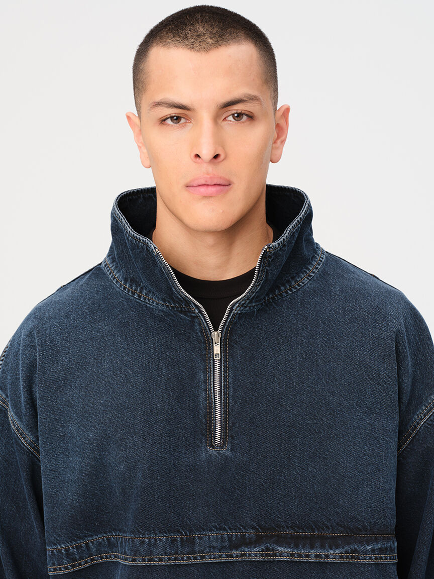 MRY denim pullover windbreaker