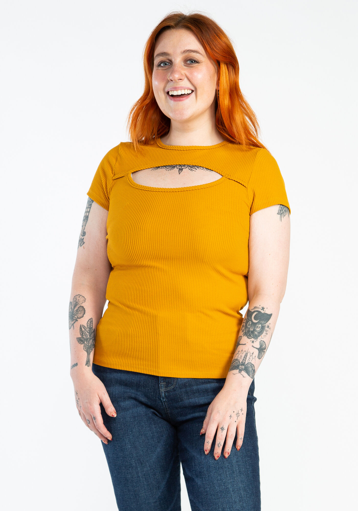 lea cut out short sleeve tee Image 1