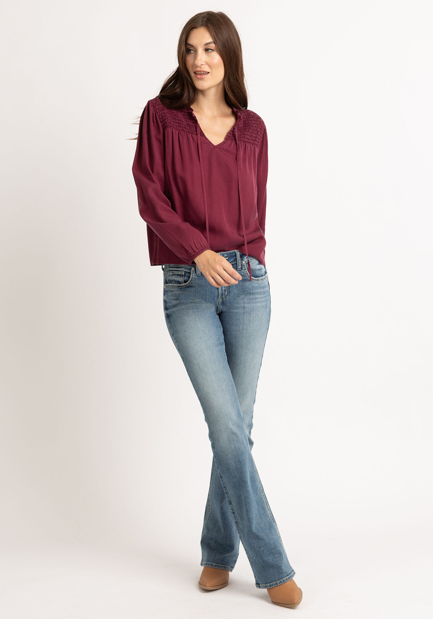 molly long sleeve tencel bouse Image 4