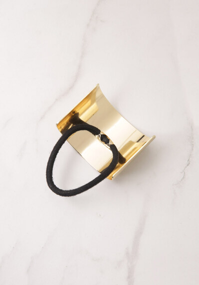 ponytail holder with gold cuff Image 3