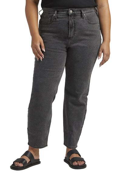highly desirable high rise slim straight jeans Image 1
