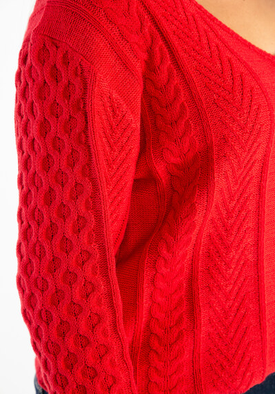 v neck cable popover sweater Image 5