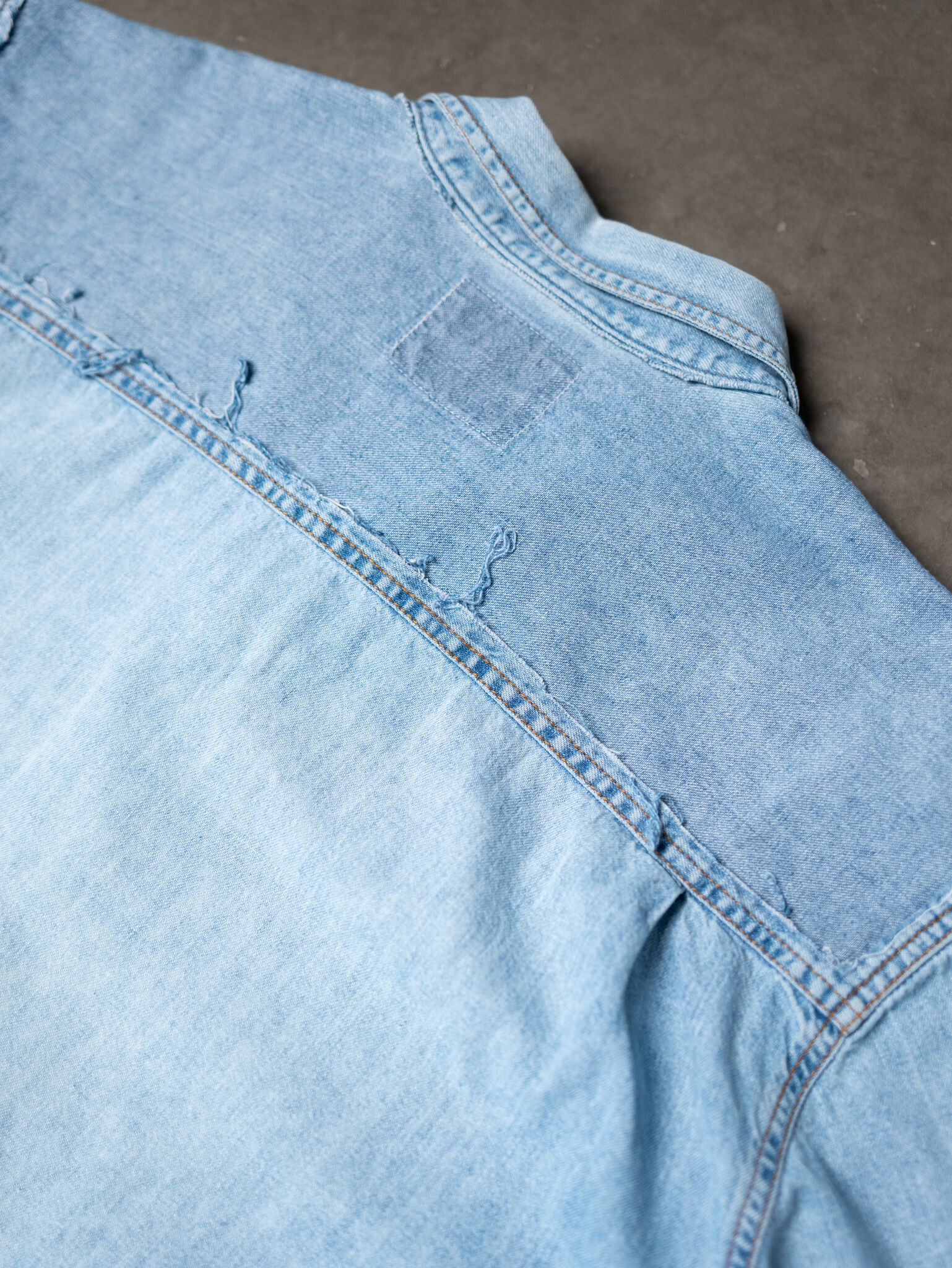 levi's button up orange tab denim shirt Image 4