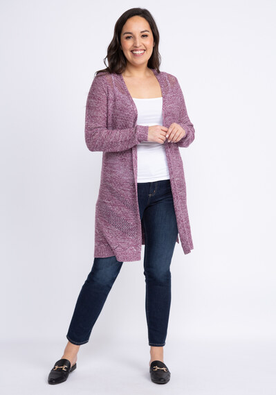 genevive lattice back open cardigan genevive lattice back open cardigan Image 1