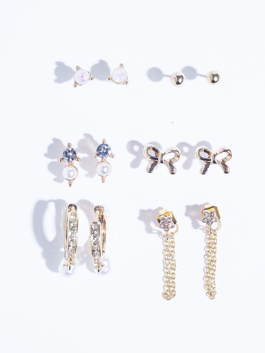6 pack gold earrings Image 1