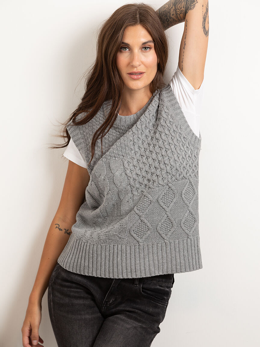 noor patchwork stitch vest Image 5