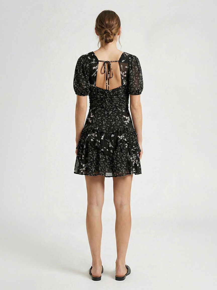 ruffle chiffon short dress