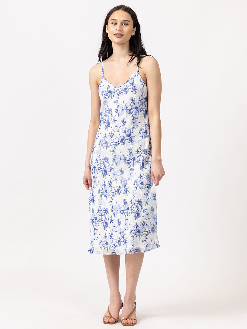 floral chiffon slip dress Image 1