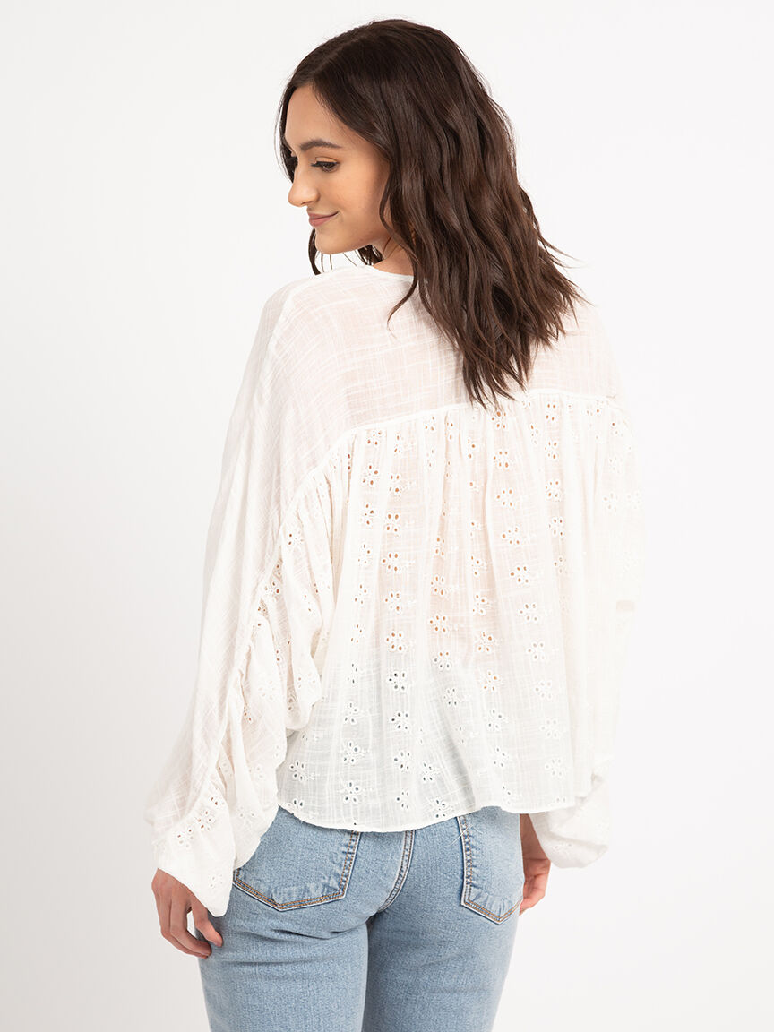 irina eyelet batwing blouse Image 3