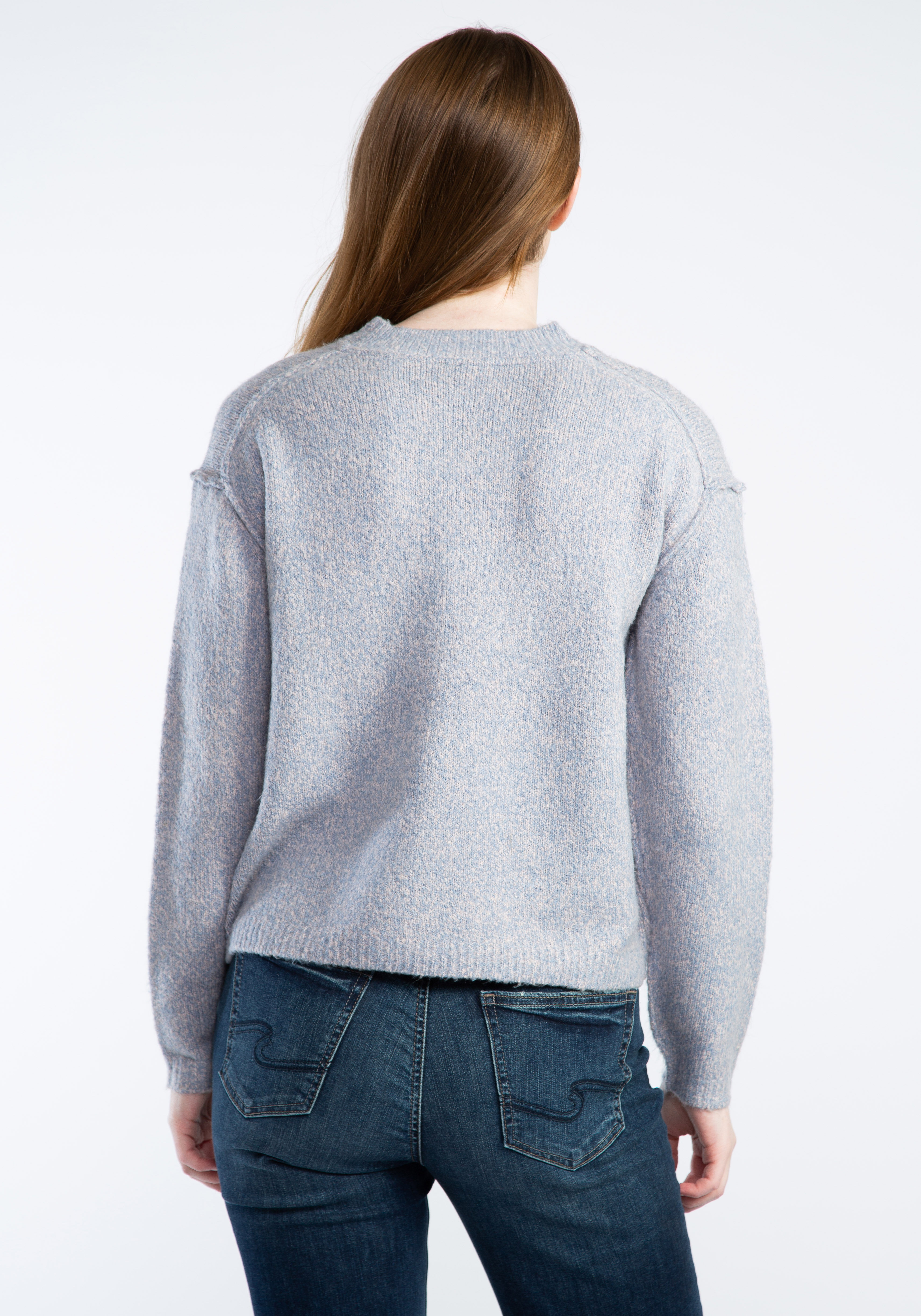 crew neck melange popover sweater Image 2