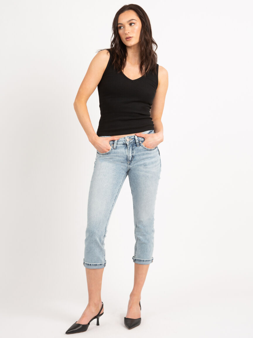 Low rise capri jeans cheap