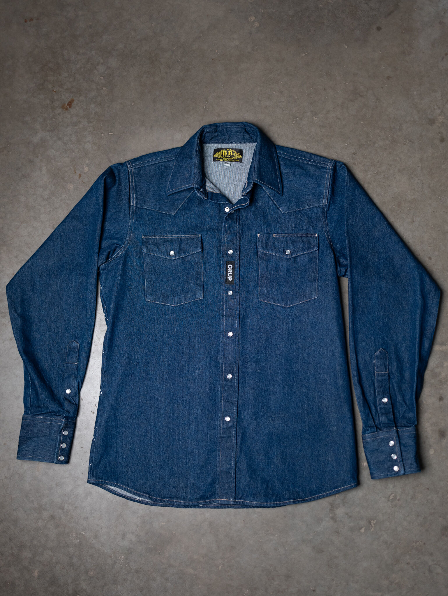 トップス 70s BB brand western denim shirt grunge Vintage 70s Denim Shirt, Streetwear Fashion, LANDLUBBER