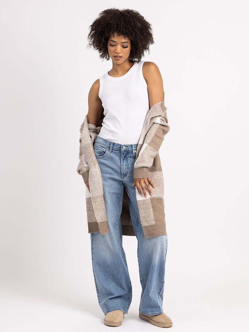 idealla plaid open cardigan Image 5