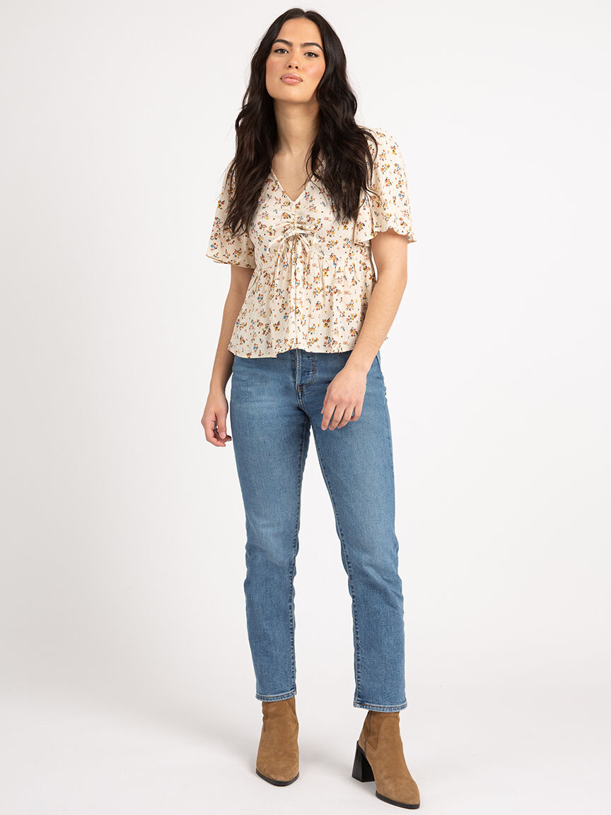 women's short sleeve peplum top