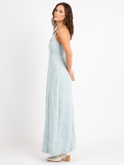 cruz denim maxi dress Ellora Criss-Cross Back Denim Maxi Dress Navy