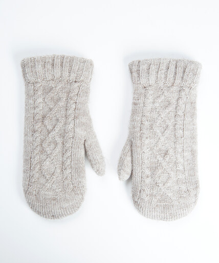 cable knit chenille mittens  Image 1