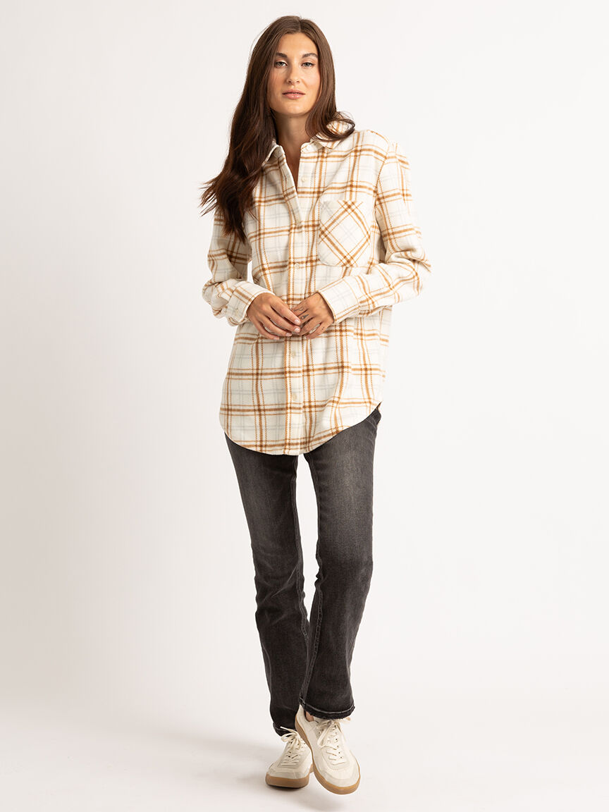 dinah button front fleece shirt Image 6