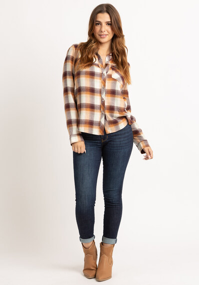 lily plaid button front shirt Image 4