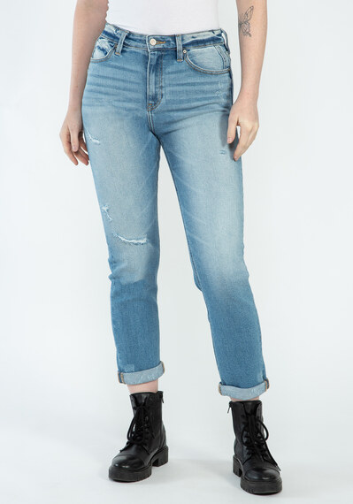 high rise slim straight jeans Image 1