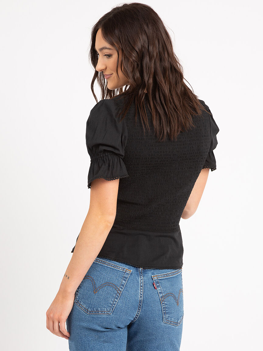 amber puff sleeve peplum top Image 4