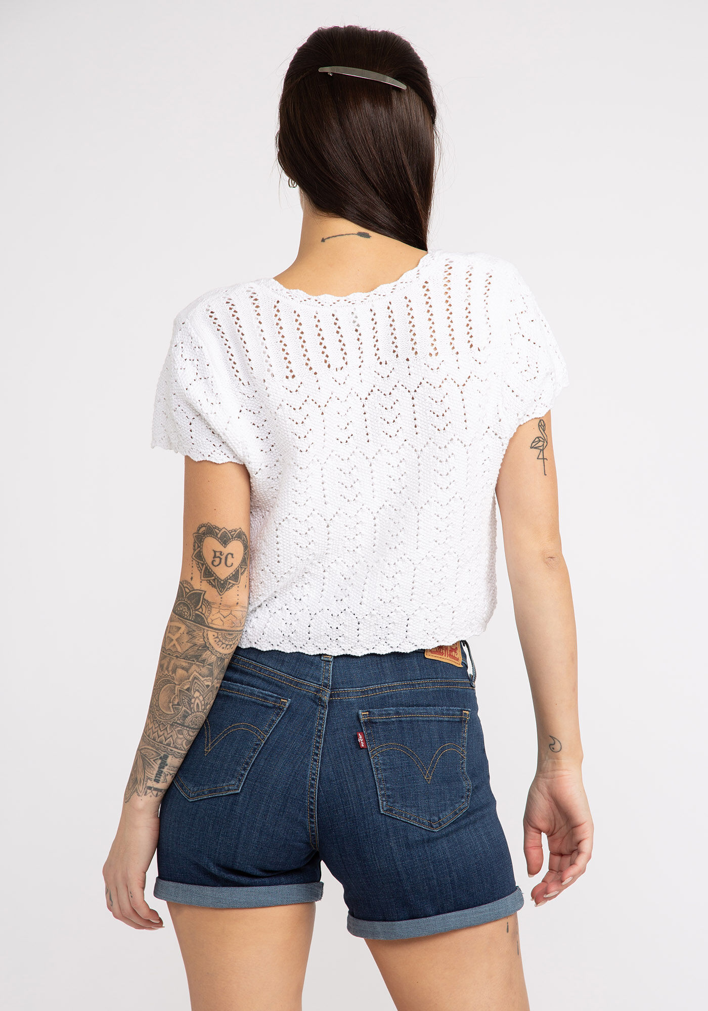 eileen tie front pointelle cardigan Image 2