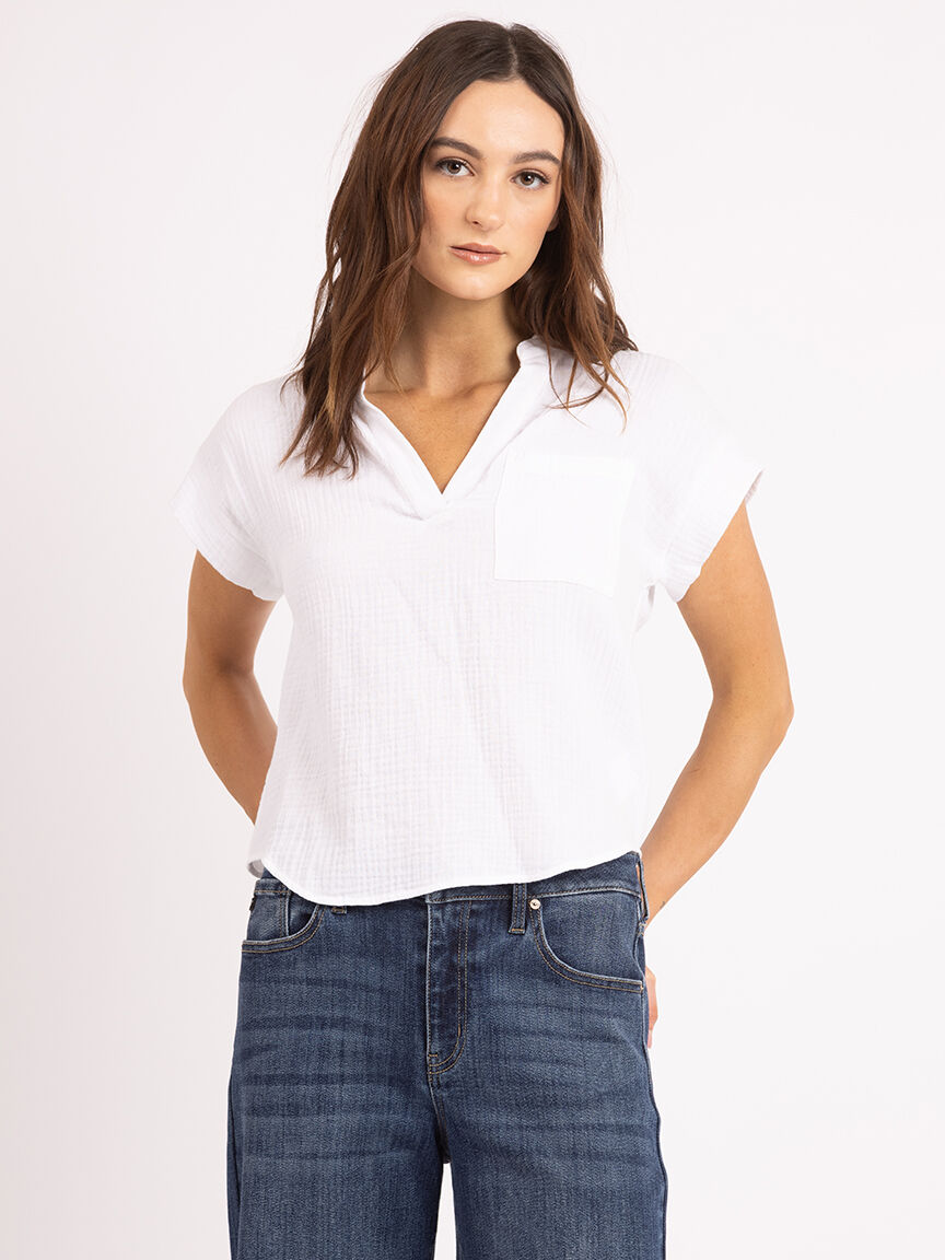 jaden johnny collar gauze shirt Image 1