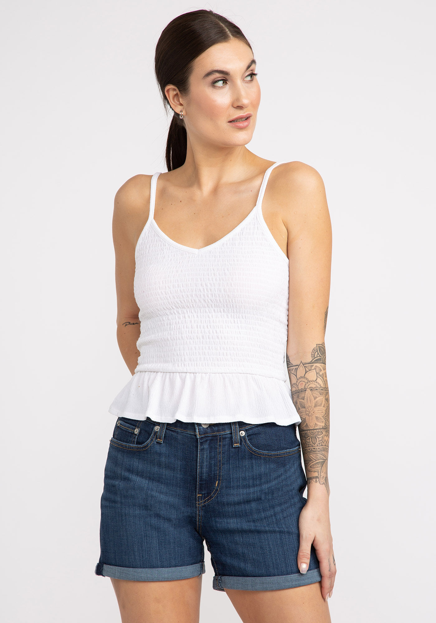 lola smocked v-neck tank top  Image 1