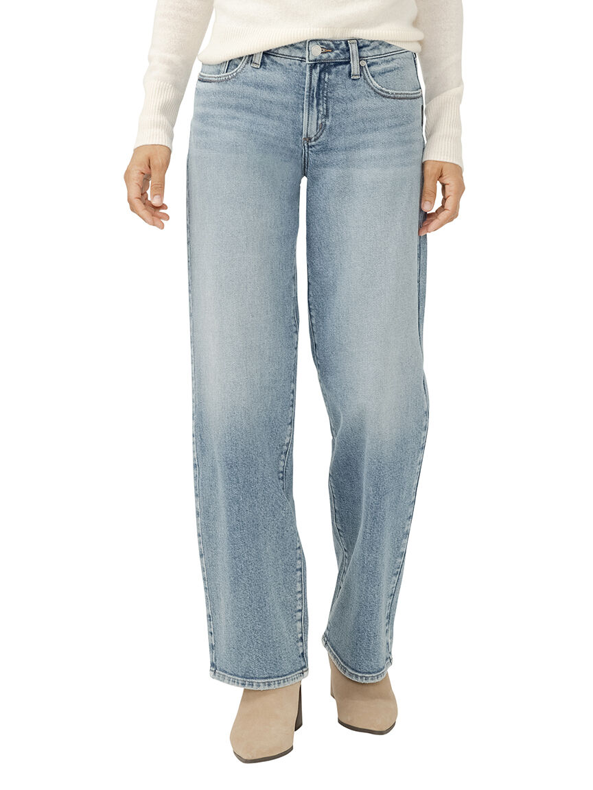 Loose & Low Rise Straight Leg Jeans