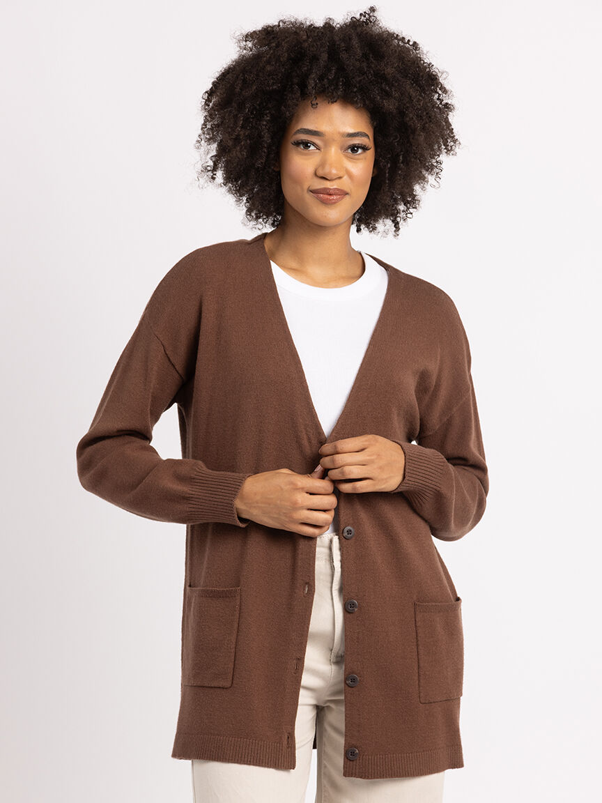 agnes v neck button front cardigan