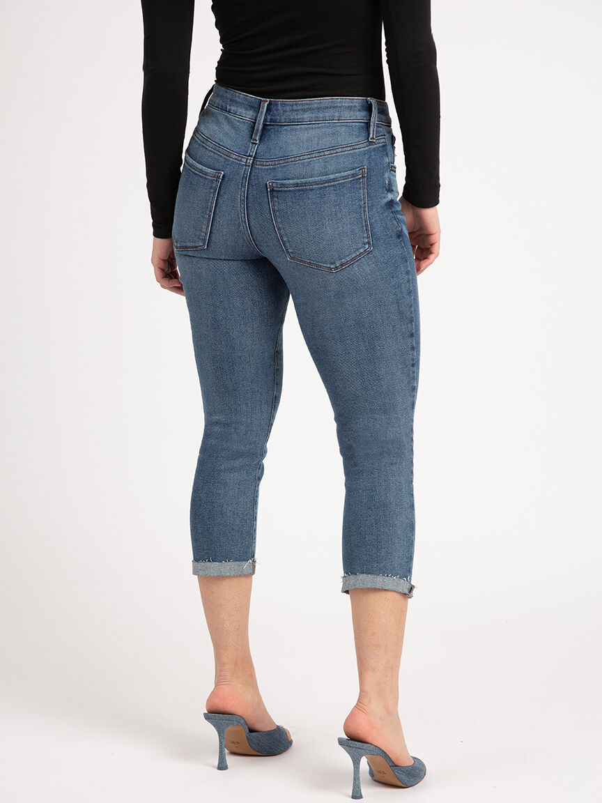 mid rise capri jeans medium wash Bootlegger 2000006963