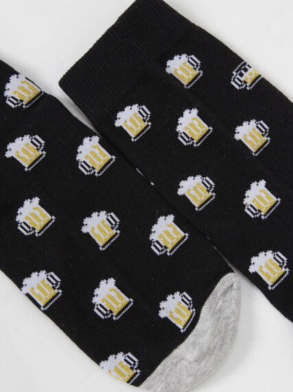 men's beer mug print crew socks men's beer mug print crew socks Image 3