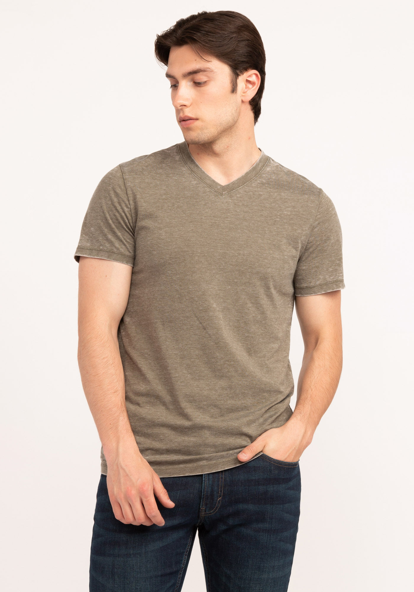 william burnout v neck t-shirt Image 1
