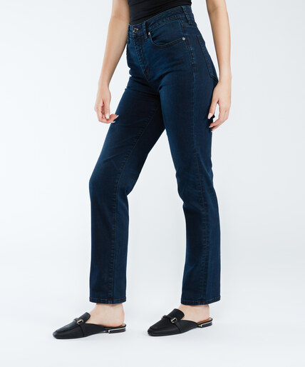 high rise straight jeans Image 3