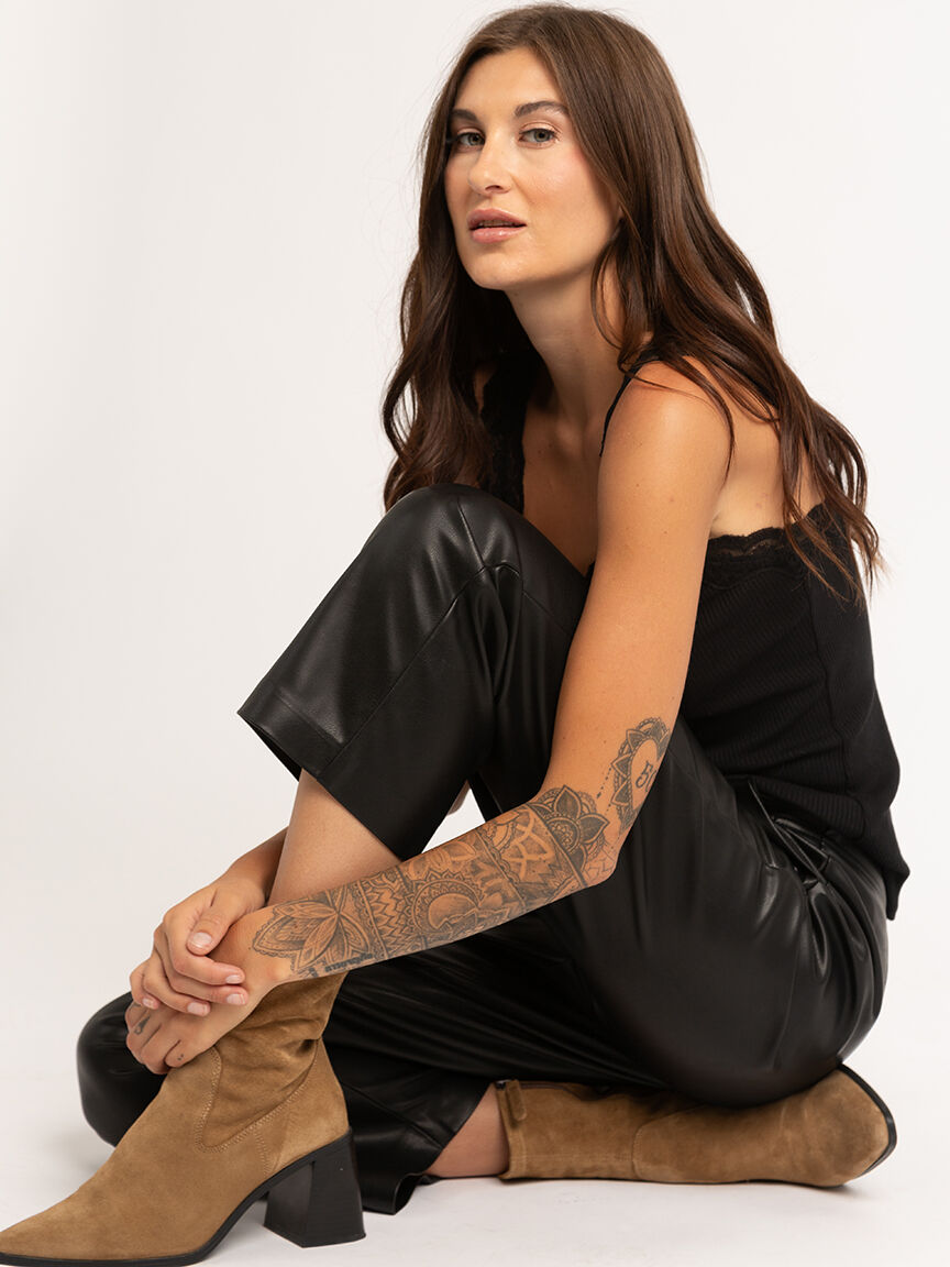 camina faux leather cropped trouser Image 3