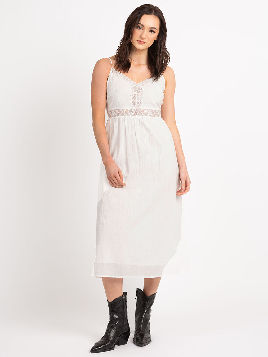 sheryl kismet strappy lace insert midi dress Image 1