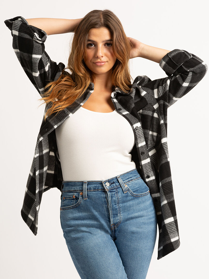 dinah fleece shacket Image 4