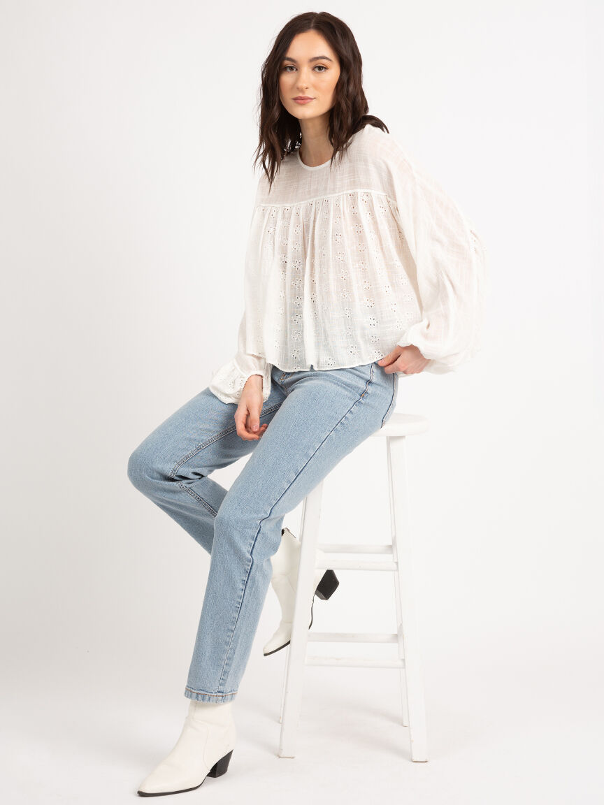 irina eyelet batwing blouse Image 5
