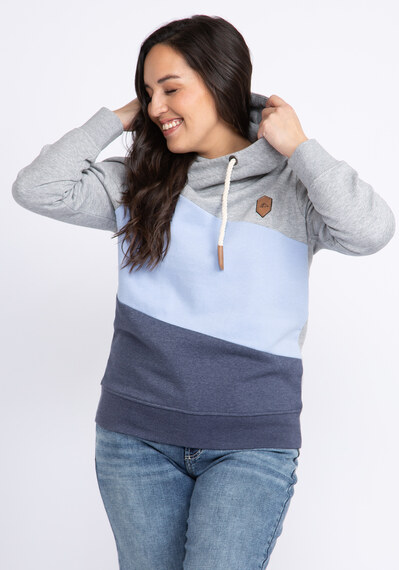 ainsley colorblock hooded popover Image 1