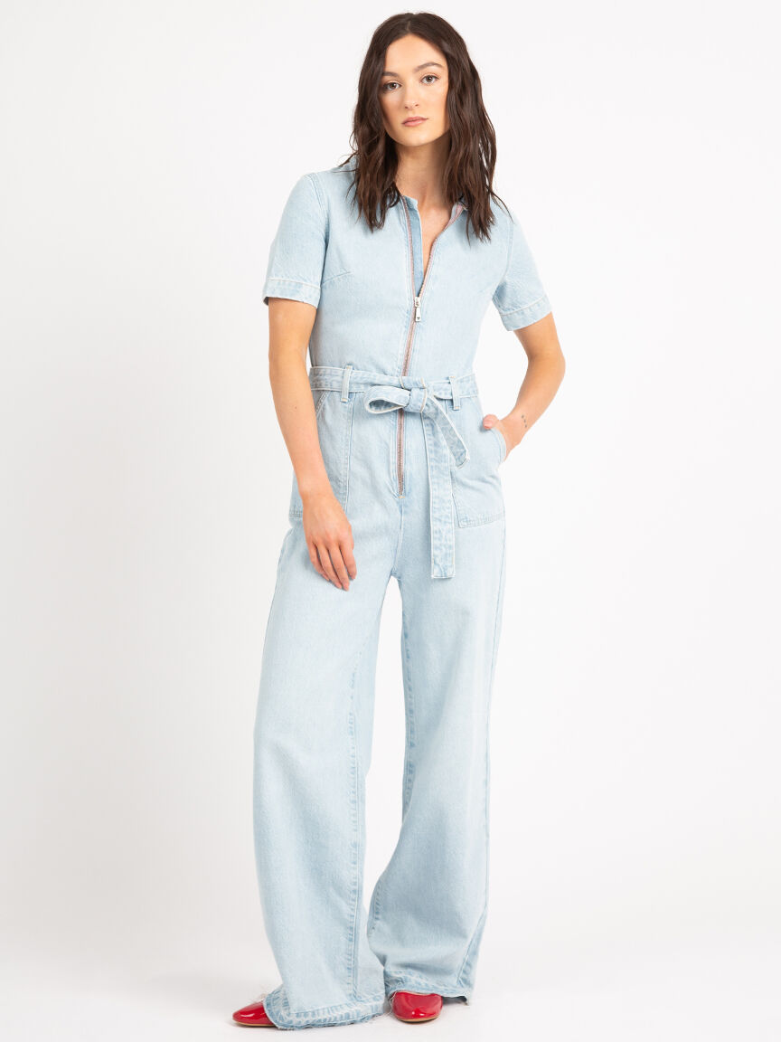 denim jumpsuit 32" inseam Image 4