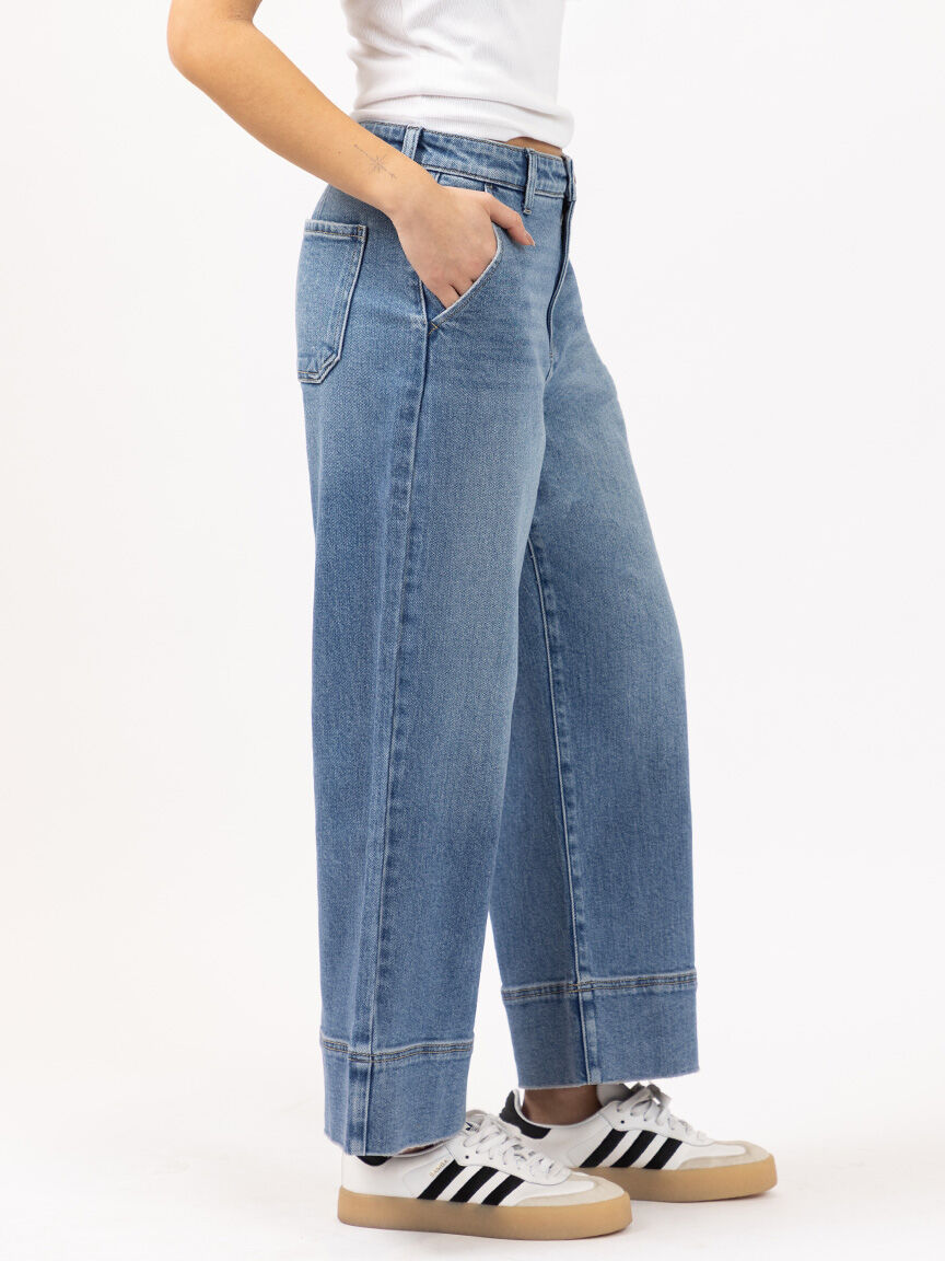 cropped wide leg jean