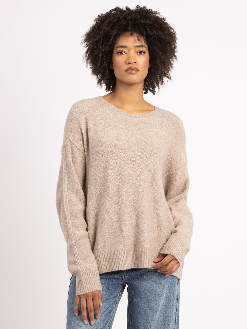 Bootlegger Yuki Crew Neck Sweater Size S Light Brown Colour